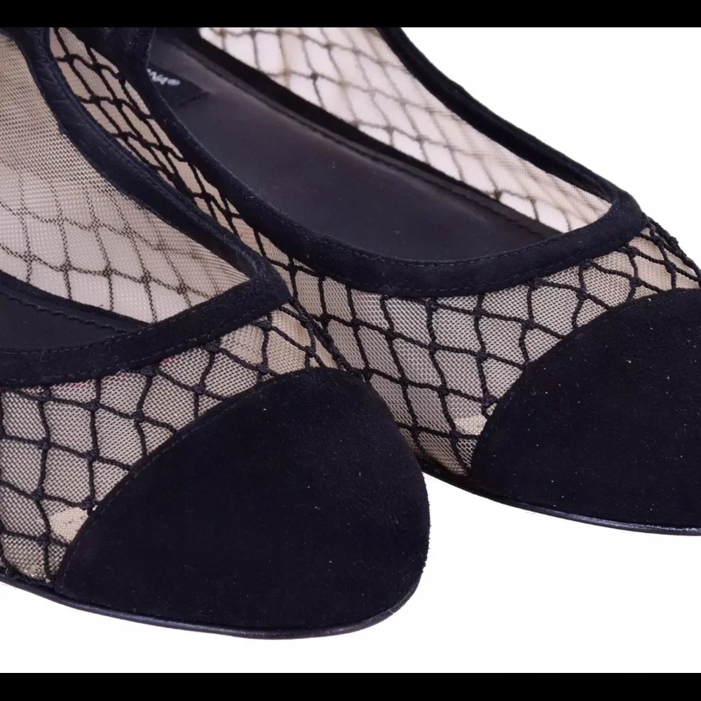 🔥 DOLCE & GABBANA Black Mesh Lattice Flats